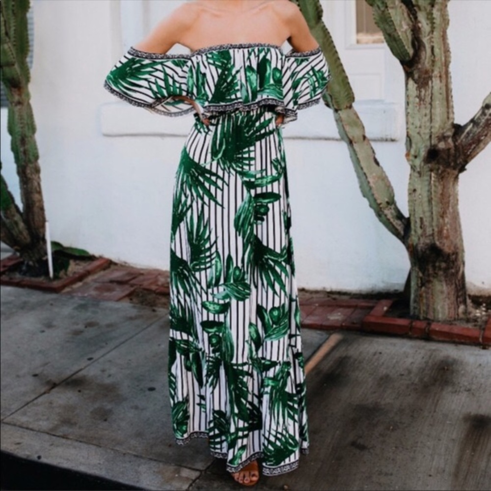 Off the should palm dress